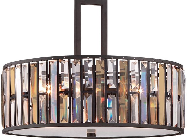 Hinkley Gemma Luxury 3 Light Crystal Drum Pendant Vintage Bronze HK