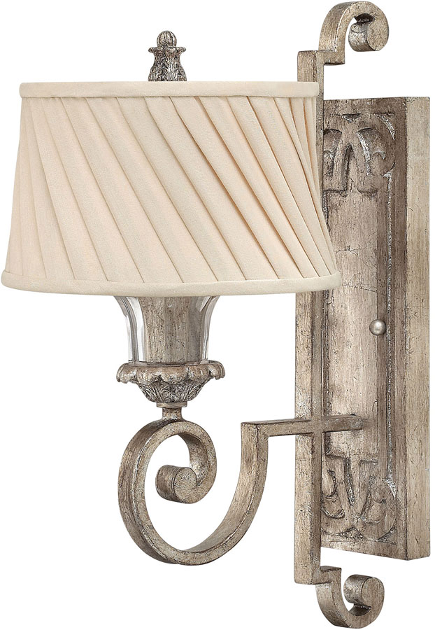 Hinkley Kingsley Large 1 Lamp Designer Wall Light Silver Leaf