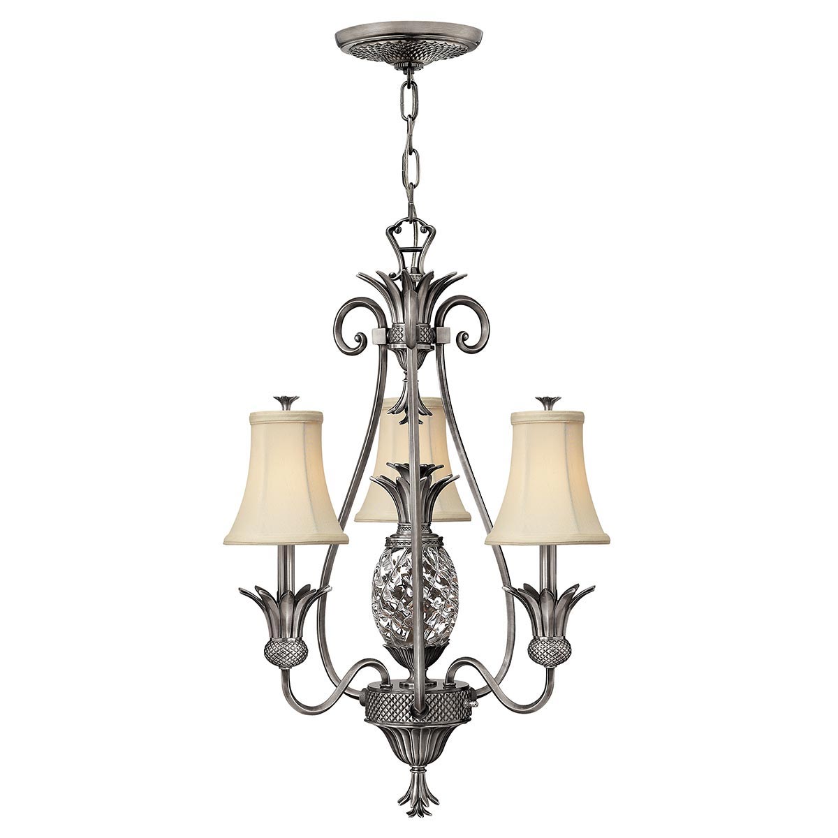 Hinkley Plantation 3 Arm Chandelier Antique Nickel