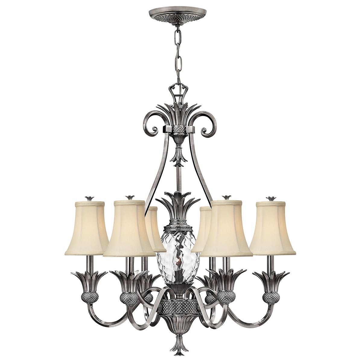 Hinkley Plantation 7 Light Chandelier Antique Nickel