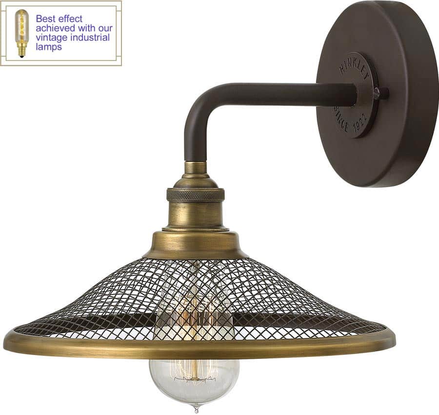 Hinkley Rigby Buckeye Bronze 1 Light Industrial Wall Lamp