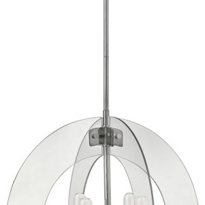 Solstice Contemporary 4 Light Glass Sphere Chandelier Chrome