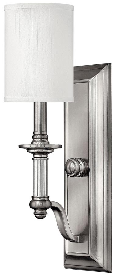 Hinkley Sussex 1 Lamp Wall Light Brushed Nickel Georgian Style