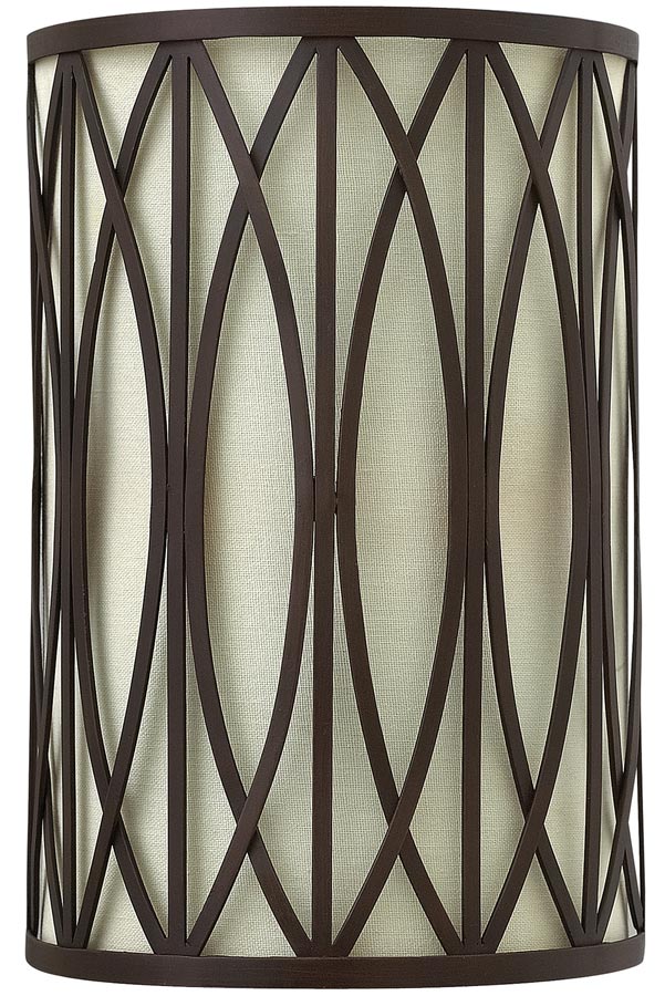 Hinkley Walden 2 Light Wall Light Victorian Bronze Linen Shade