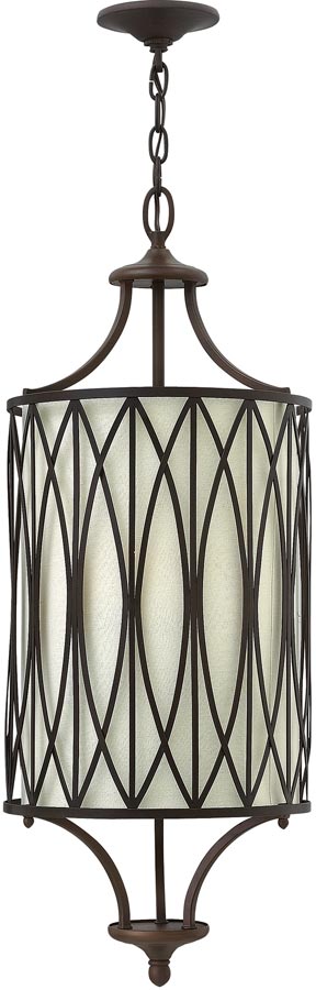 Hinkley Walden 3 Light Pendant Victorian Bronze Linen Shade