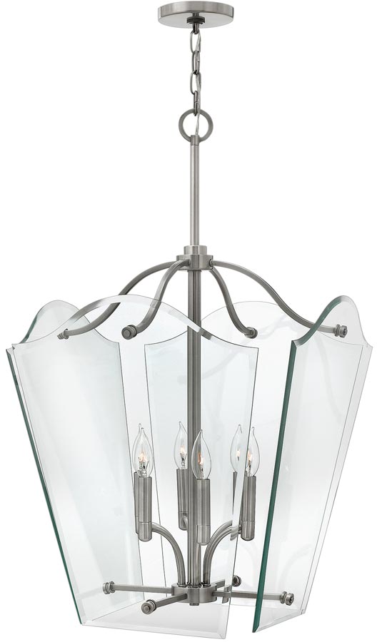 Hinkley Wingate Large 6 Light Hanging Lantern Polished Antique Nickel