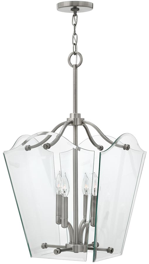 Hinkley Wingate Medium 4 Light Hanging Lantern Polished Antique Nickel