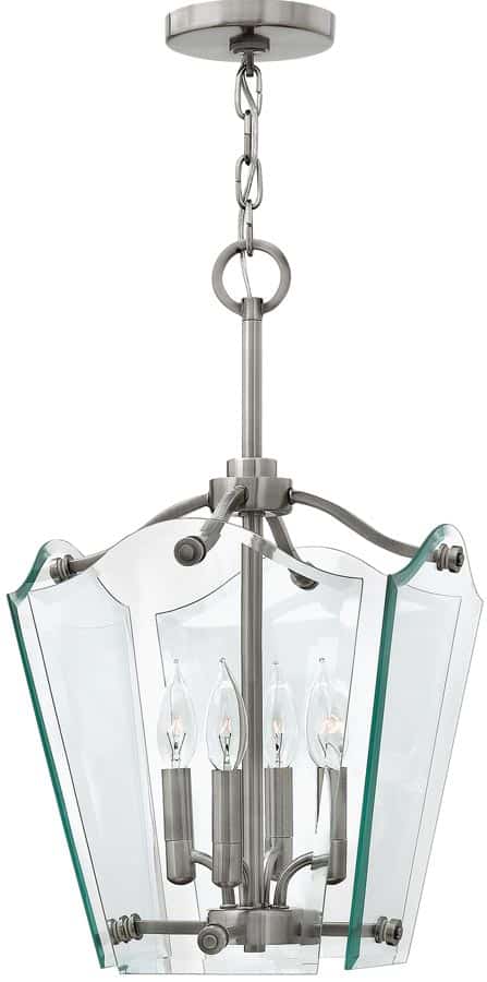 Hinkley Wingate Small 4 Light Hanging Lantern Polished Antique Nickel