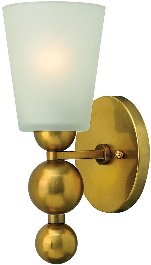 Hinkley Zelda 1 Lamp Wall Light Vintage Brass Etched Glass