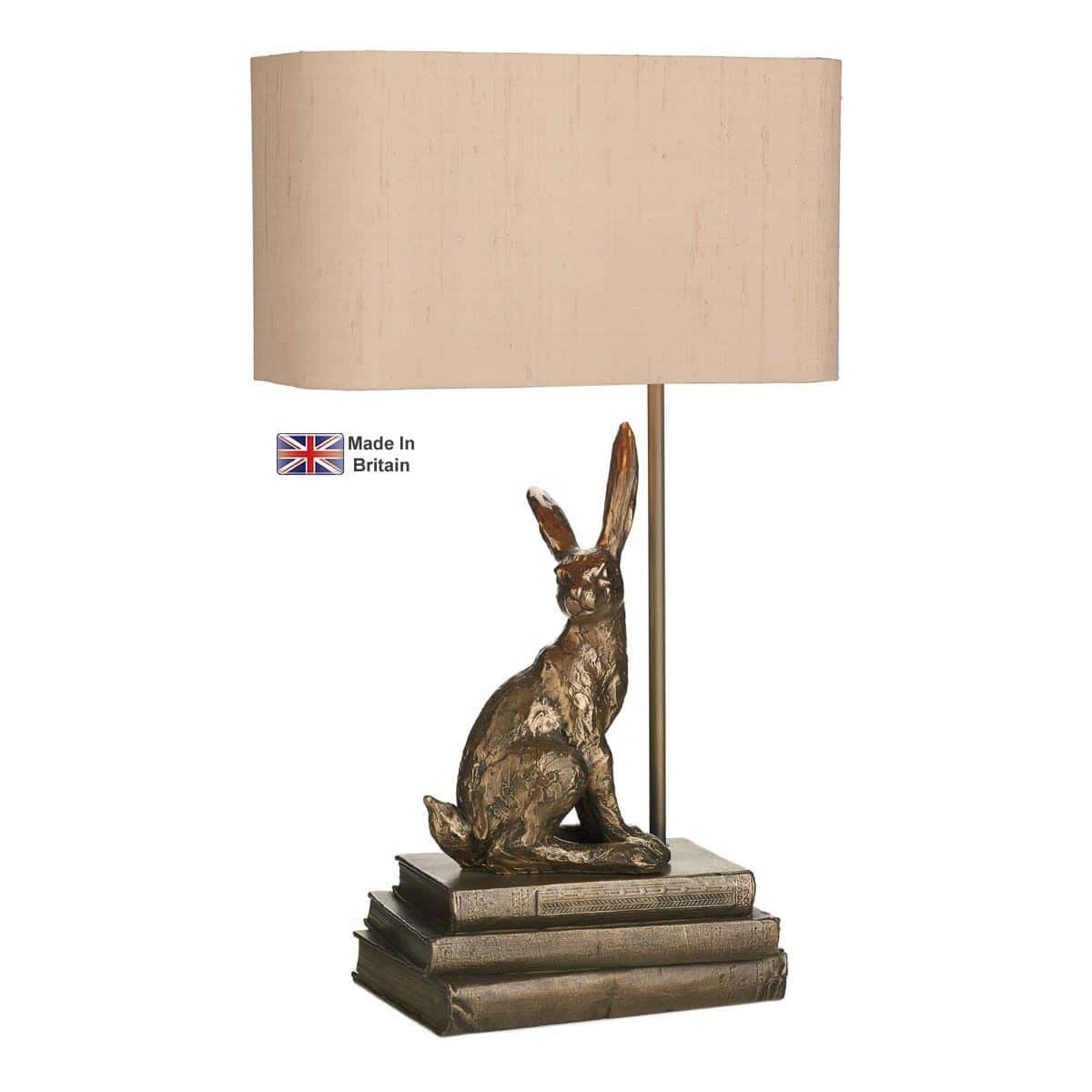 Hopper 1 Light Hare Table Lamp Base Only Right Facing Bronze