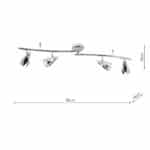 Houston Split 4 Light Ceiling Spot Light Bar Polished Chrome
