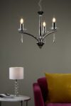 Dar Hyperion 3 Arm Dual Mount Chandelier Chrome