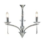 Dar Hyperion 3 Arm Dual Mount Chandelier Chrome