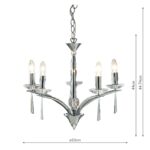 Dar Hyperion 5 Arm Dual Mount Chandelier Chrome