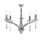 Dar Hyperion 5 Arm Dual Mount Chandelier Chrome