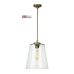 Ibsley Single Pendant Light Classic Aged Brass Clear Glass