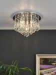 Iclyn Stunning 5 Light Flush Crystal Ceiling Light Chrome