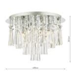 Iclyn Stunning 5 Light Flush Crystal Ceiling Light Chrome