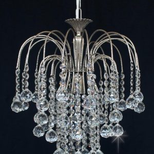 Impex Shower 35cm Strass Crystal Balls 1 Light Pendant Polished Nickel