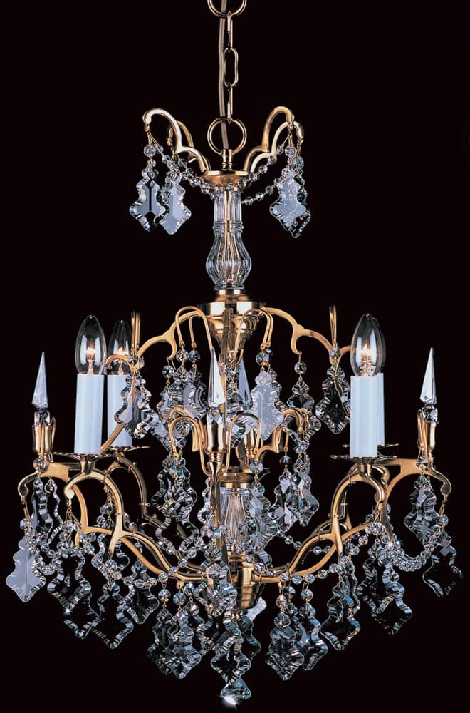 Impex Montmartre 4 Light Lead Crystal Chandelier French Gold