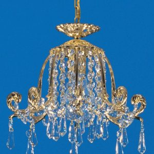 Impex Bell 25cm Strass Crystal 1 Light Pendant Gold Plated