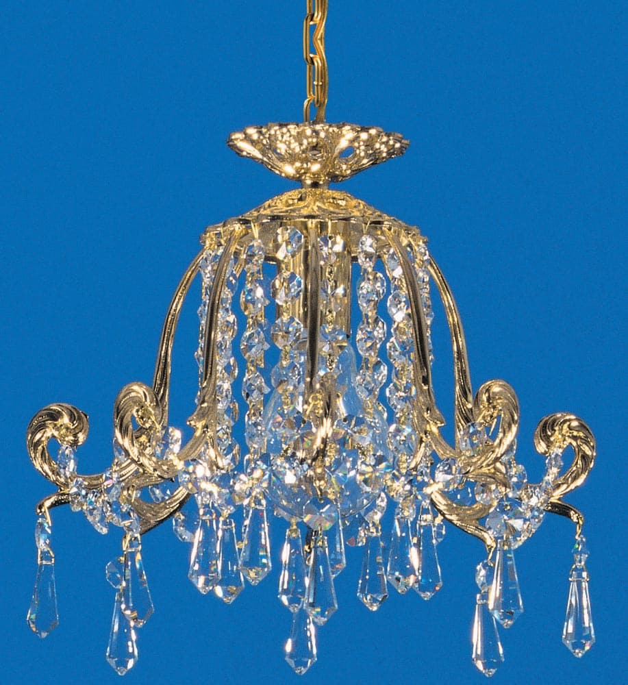 Impex Bell 25cm Strass Crystal 1 Light Pendant Gold Plated