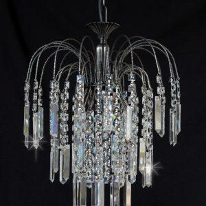 Shower 35cm Strass Crystal Coffins 1 Light Pendant Antique Nickel