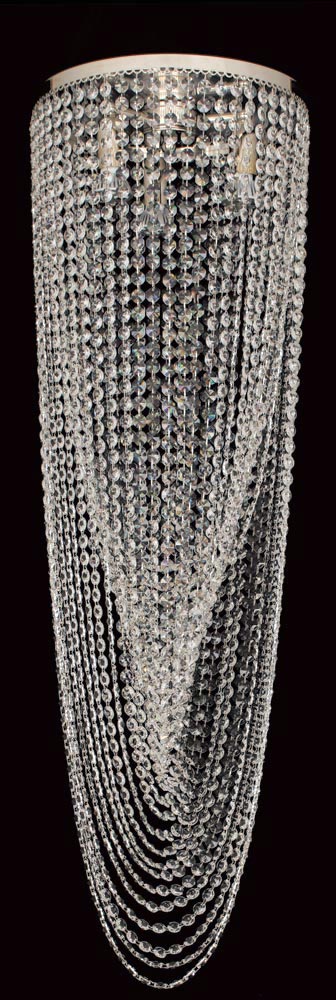 Impex Beehive 5 Light 50cm Flush Crystal Chandelier 3m Drop