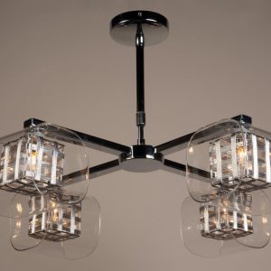 Impex Avignon modern 4 light adjustable pendant in polished chrome
