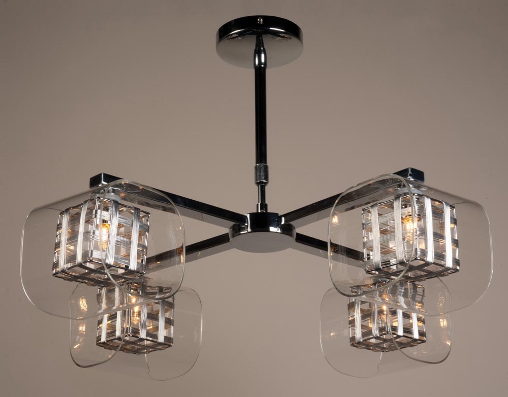 Impex Avignon Modern 4 Light Adjustable Pendant Polished Chrome