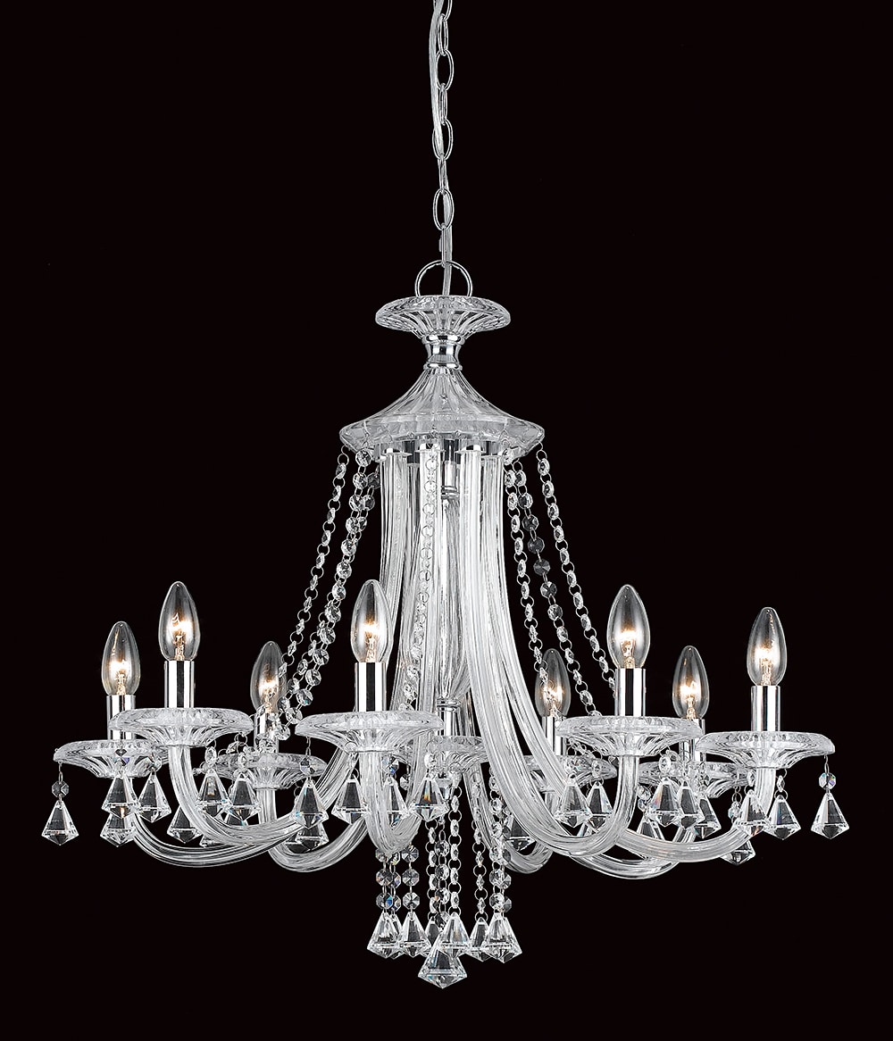 Impex Calgary Classic 8 Arm Chandelier Polished Chrome & Crystal