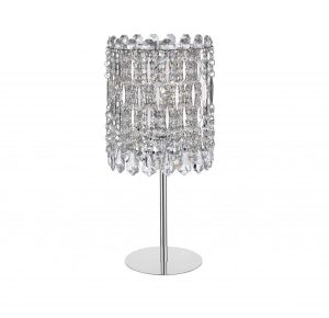 Alita single light traditional crystal table lamp in polished chrome