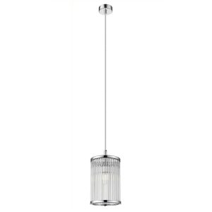 Impex Antigua 1 light ceiling pendant with crystal rods in chrome on white background