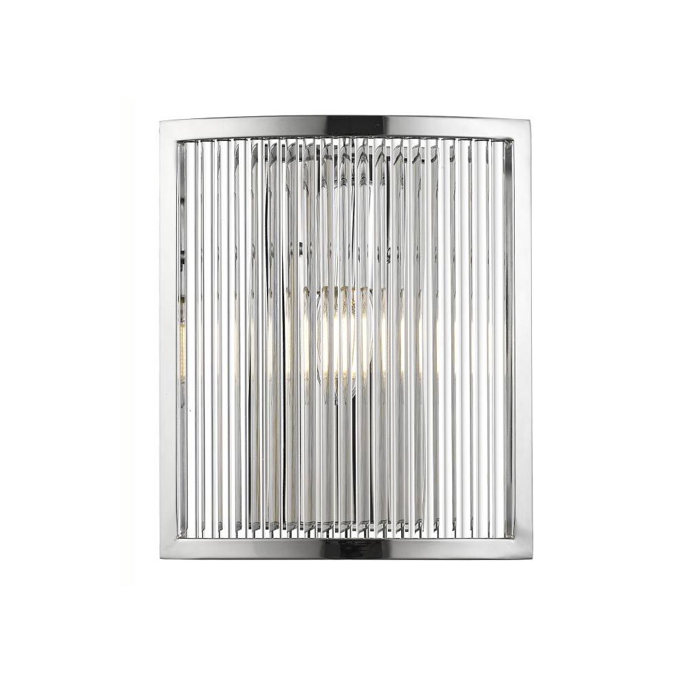 Impex Antigua 1 Lamp Art Deco Style Wall Light Crystal Rods Chrome
