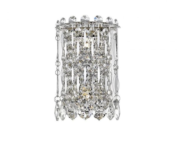 Impex Alita 2 lamp traditional crystal wall light in polished chrome