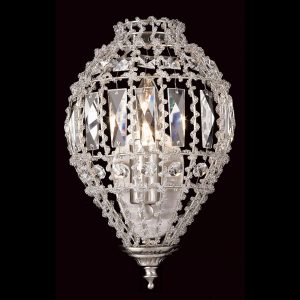 Impex Bombay 1 lamp Moroccan style crystal wall light in satin nickel