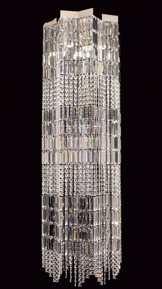 Impex Crystal Art Star 4 Light Chandelier Polished Chrome