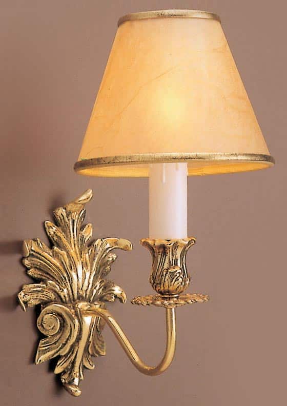 Impex Dauphine Solid Brass Leaf Design Traditional Single Wall Light