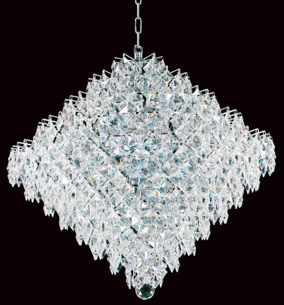 Impex Diamond Large Strass Crystal 18 Light Art Deco Chandelier Chrome