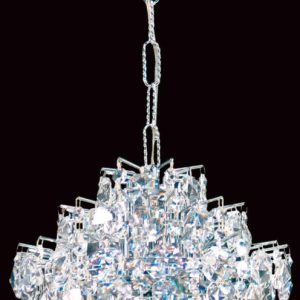 Impex Diamond Small Strass Crystal 1Light Art Deco Pendant Chrome