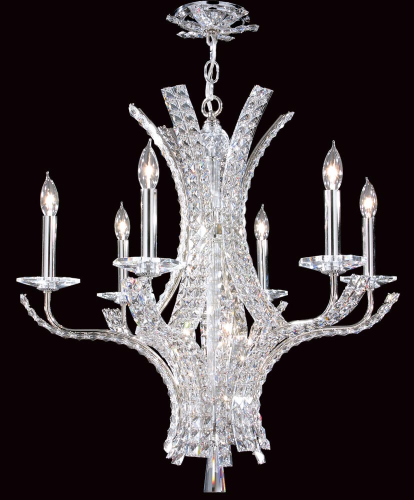 Impex Eclipse Contemporary 6 Light Crystal Chandelier Polished Chrome
