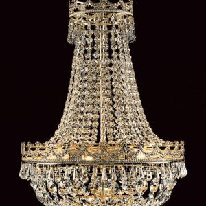Impex Frankfurt Strass Crystal 8 Light Empire Chandelier Gold