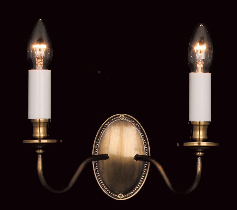 Impex Georgian Bronze Finish 2 Lamp Wall Light Brooklands Collection