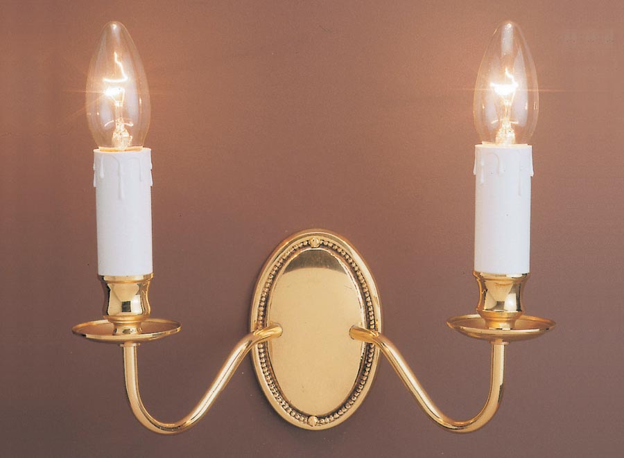 Impex Georgian Solid Brass 2 Lamp Wall Light Brooklands Collection