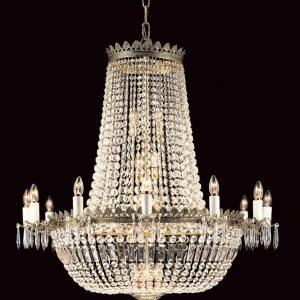 Hamburg Very Large 30 Light Empire Crystal Chandelier Gold Plated