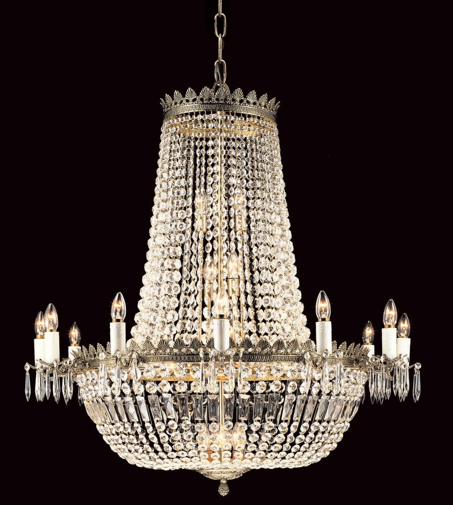 Hamburg Very Large 30 Light Empire Crystal Chandelier Gold Plated