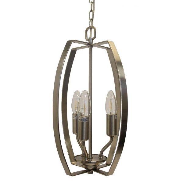 Impex Alexis 3 lamp cage pendant ceiling light in antique brass