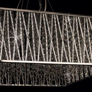 Impex Melenki Square Chrome 5 Light Crystal Pendant Contemporary