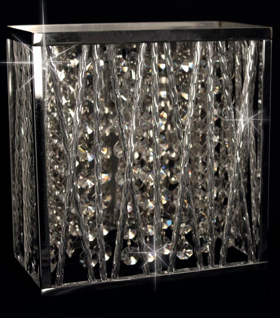 Impex Melenki Chrome Single Bulb Crystal Wall Light Contemporary