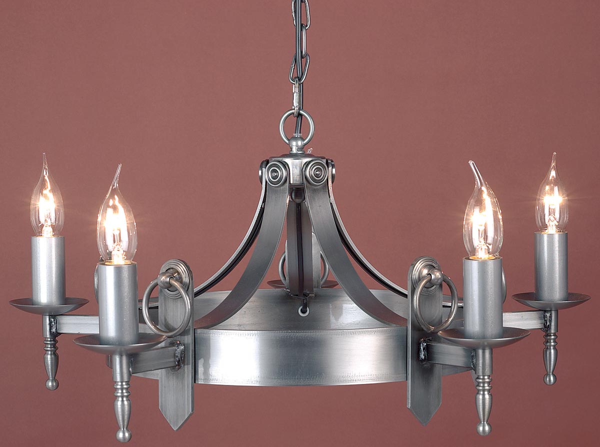 Impex Mitre Sterling Iron Work 5 Light Gothic Chandelier Made In Britain